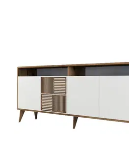Komody Konzolový stolík Milan - Walnut, White