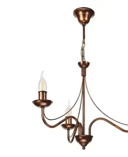 Svietidlá  Luster na reťazi ANTON 3xE14/15W/230V bronzový LM-3.294/BRĄZ