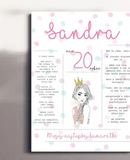 Tabuľky s venovaním (darčeky) Darček pre kamarátku - Personalizovaná narodeninová tabuľka pre kamarátku