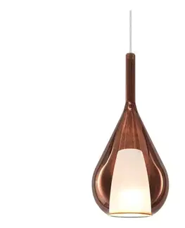 Svietidlá Ideal Lux - Závesné svietidlo na lanku KALIQUE 1xE27/42W/230V priemer 18 cm dymovo-medené 360065