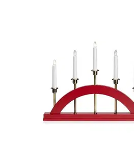 Svietidlá Markslöjd 705833 - Vianočný svietnik BRIDGE 5xE10/3W/230V červená 705833