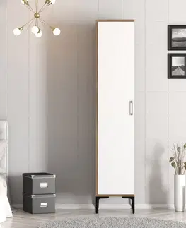 Šatňové skrine Šatníková skriňa Kumsal S - Walnut, White