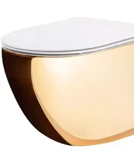 Sanitárna keramika Závesná misa Carlo Mini Rimless gold/white