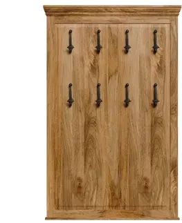 Vešiaky na stenu Vešiak Guru s 8 háčikmi 90x140x2,5 z mangového dreva