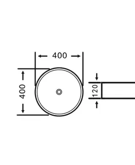 Umývadlá SAPHO - FIASTRA keramické umývadlo na dosku, priemer 40cm, biela FT801