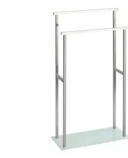 Svietidlá WENKO 23438100 - Stojan na uteráky DEBAR 20x83 cm nerezová oceľ/satén/biela 23438100