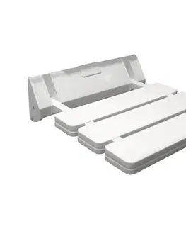 Svietidlá Aqualine - Sklopné sedadlo do sprchy 32x32,8 cm biele AE357