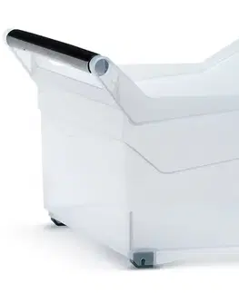 Úložné boxy NABBI NUK5L plastový úložný box na kolieskach 29 l priehľadná
