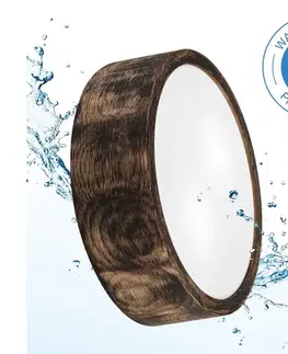 Svietidlá  Stropné kúpeľňové svietidlo OAK SMOKY 2xE27/15W/230V IP54, pr. 27,5 cm, dub/hned LD-PD-6.19/SMOKY IP54