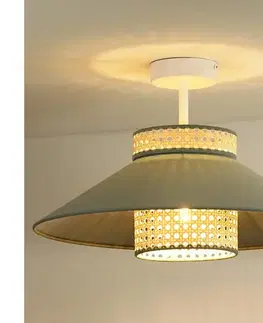 Svietidlá  - Prisadený luster RIO RATTAN 1xE27/15W/230V pr. 45 cm zelená/ratan 604239