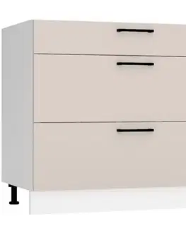 Kuchynské skrinky stojace Kuchynská skrinka Max D90pc S/3   svetlobéžová