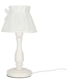 Stolové lampy Nočná stolová lampa s bielym organzovým tienidlom 40W E27 Zefir