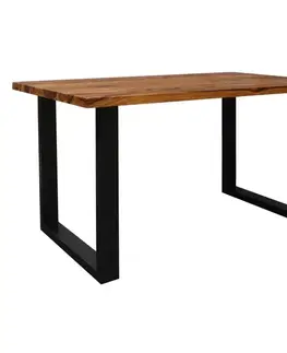 Jedálenské stoly Jedálenský stôl s kovovými nohami 160x90 cm z indického masívu palisander