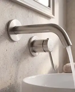 Kúpeľňové batérie REA - Podomietková umývadlová batéria Clif Brush Nickle REA-B5840