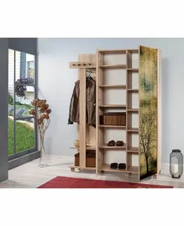 Nemý sluha Vešiak so skriňou Garmanto Tree Sonoma Oak Double