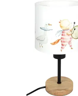 Lampy BRILAGI - Stolná lampa BOBO WOOD 1xE27/25W/230V dub/čierna/biela/zvieratká BG1567+BG5576