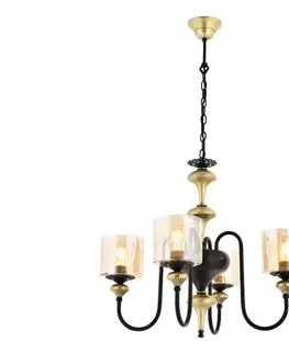 Svietidlá  Luster na reťazi BUSAN 4xE27/40W/230V zlatý 301AUR1126