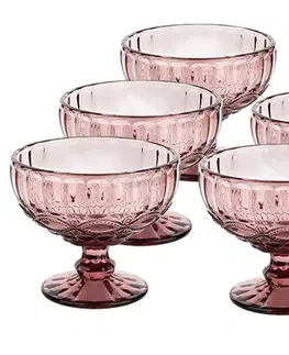 Poháre KONDELA Fregata Typ 5 pohár na zmrzlinu (6 ks) 300 ml ružová