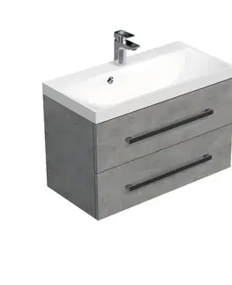 Kúpeľňový nábytok Kúpeľňová skrinka s umývadlom SAT Cube Way 80x53x40 cm betón CUBE280ZBE CUBE280ZBE