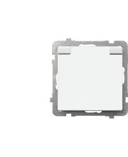 Predlžovacie káble Ospel - Vonkajšia domová zásuvka bez rámika 230V SONATA IP44 biela GPH-1RZ/m/00/w