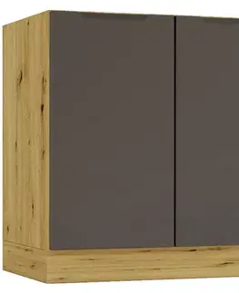 Kuchynské skrinky stojace Kuchynská skrinka Cosmo Isabel D80 Mocca Grey/Dub Artisan
