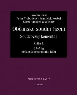 Právo ČR Občanské soudní řízení - Soudcovský komentář, Kniha I. (§ 1 až 78g o. s. ř.) - 3. vydání - Jaromír Jirsa,Kolektív autorov