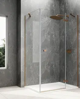 Sprchové dvere POLYSAN - GLOBE COPPER MATT obdĺžniková sprchová zástena 1100x1000, číre sklo, pravé GB1011-3415RPG