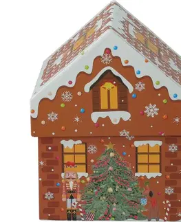 Vianočné dekorácie Set vianočných darčekových krabíc Cookie Houses, hnedá, 2 ks