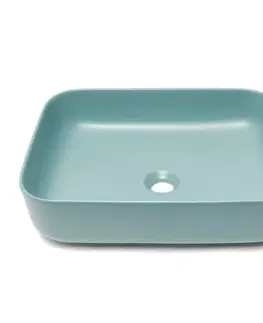 Umývadlá Umývadlo na dosku SAT Infinitio 50x39 cm zelená mat bez prepadu SATINF5039LGEM SATINF5039LGEM