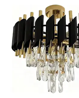 Svietidlá  Prisadený luster CRISTAL 5xE14/10W/230V priemer 38 cm čierna/zlatá ML2562