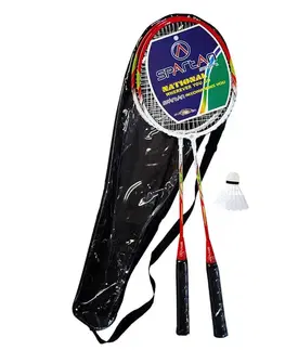 Badmintonové rakety Badmintonový set Spartan Sportive - 2 rakety, košík, puzdro červená
