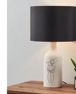 Lampy Eglo 43824 - Stolná lampa VINOZA 1xE27/40W/230V čierna/biela 43824