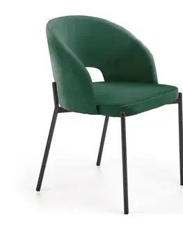 Jedálenské stoličky HALMAR K455 jedálenská stolička tmavozelená / čierna