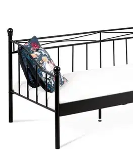 Postele Posteľ 90x200cm BED-1905 BK čierna Autronic