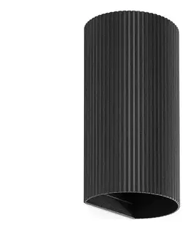 Svietidlá FARO Barcelona FARO 40543 - Nástenné svietidlo SOLE 2xGU10/8W/230V čierna vrúbkovaná guľatý 40543