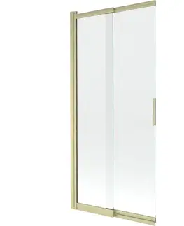 Sprchové dvere MEXEN - Fox vaňová zástena 2-krídlová posuvná 85 x 150, transparent, zlatá kartáčovaná 891-085-002-55-00
