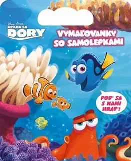 Nalepovačky, vystrihovačky, skladačky Vymaľovanky so samolepkami - Hľadá sa Dory