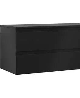 Kúpeľňový nábytok MEXEN/S - Orio kúpeľňová skrinka pod umývadlo 100 cm s doskou, 2 zásuvky, čierna mat 91A10-10047-2-BFFC71