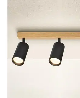 Svietidlá BRILAGI - Bodové svietidlo SELE 3xGU10/30W/230V čierna/dubový dekor WO-SELE-BK-WD03-OEM