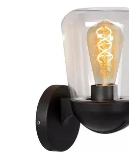 Svietidlá Lucide 27837/01/30 - Vonkajšia nástenná lampa TULSA 1xE27/40W/230V IP44 čierna 27837/01/30