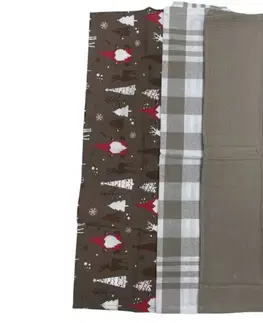 Utierky Bavlnené utierky na riad Vianočné Christmas hnedé 45x70cm 3ks TiaHome