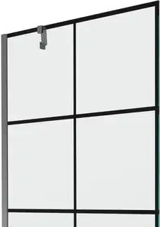Sprchové dvere MEXEN/S - Next vaňová zástena FIX 90 x 150, čierna vzor, grafit metal 895-090-000-00-77-95