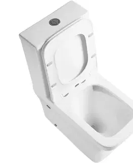 Záchody CERANO - WC kombi Hugo, Vortex + Slim/UF sedátko - spodný/zadný odpad - biela lesklá - 62x37,5 CER-680358