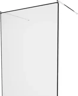 Sprchové dvere MEXEN/S - KIOTO samostatne stojaca sprchová zástena 110 x 200, transparent/čierna vzor 8 mm, chróm 800-110-002-01-70