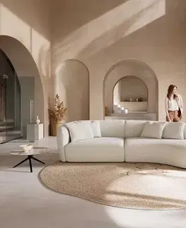Veľké pohovky DELIFE Pohovka Mairi 330x160 cm bouclé bielo-krémová