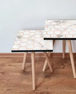 Konferenčné stolíky Odkladací stolík 2SHP White, 2 ks