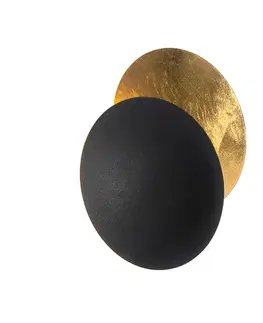 Nástenné osvetlenie Moderná nástenná lampa čierna so zlatom - Sunrise