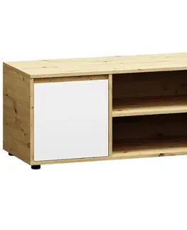 TV stolíky NABBI Norman TV-E-2D tv stolík biela / dub wotan