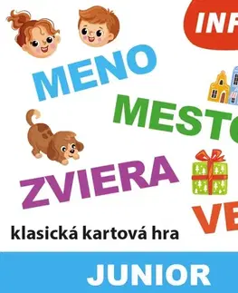 Vzdelávacie hry Infoa Vedomostná hra - Meno, mesto, zviera, vec - JUNIOR (SK vydanie)