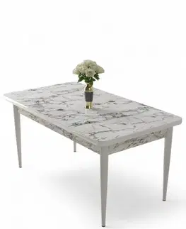 Jedálenské stoly Jedálenský stôl Nil - White Marble, White